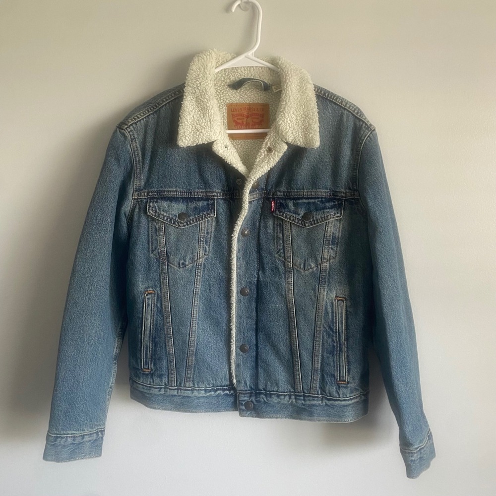 Levi's Womens Sherpa Lined Denim Jacket Blue Size Small NEW